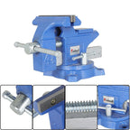 4-1/2" Utility Combination Pipe Vise with Swivel Base for Woodworking