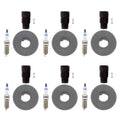 Set of 6 Bosch Platinum Spark Plugs & NGK Coil Boots for Transit 350-HD (2010–2019)