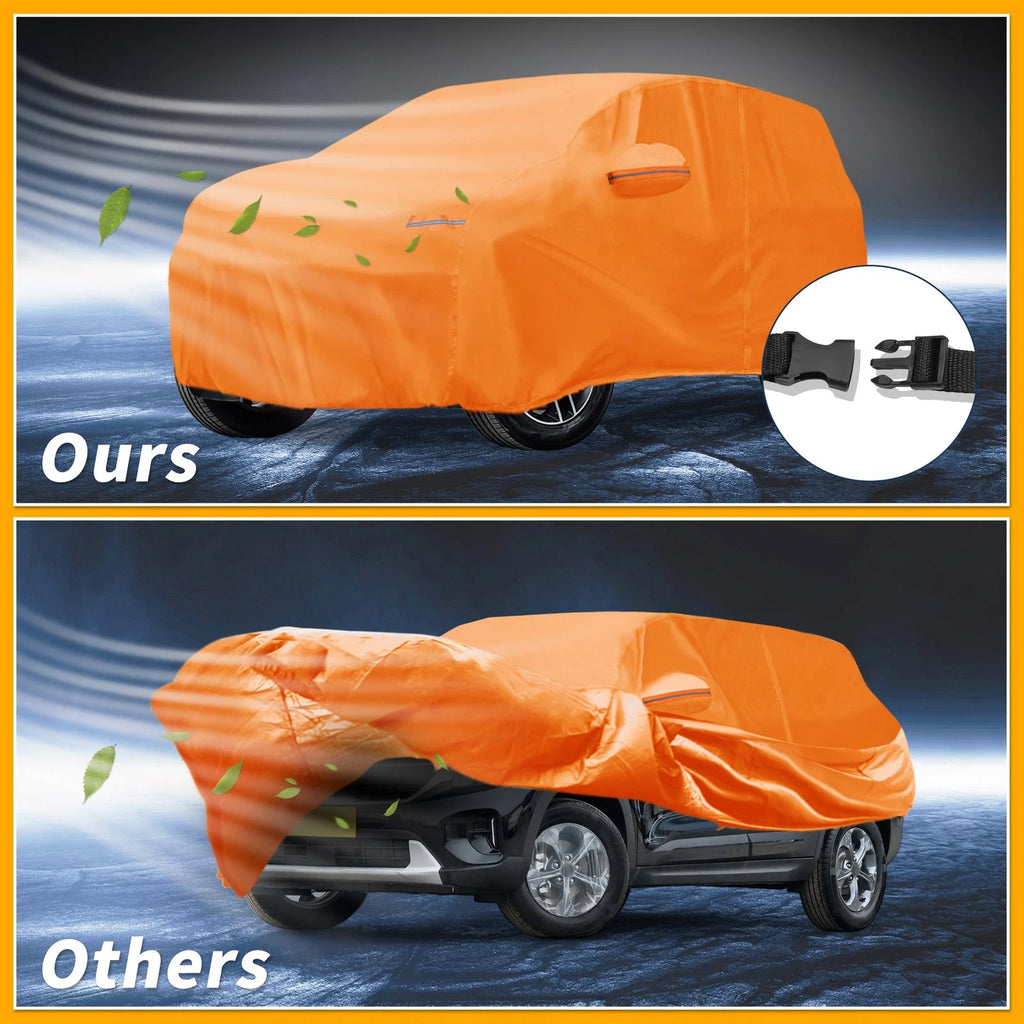 Waterproof Car Cover for Kia Seltos (2020–2023) - Orange Cotton, Zipper