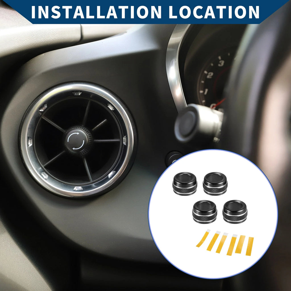 Set of 4 AC Vent Adjust Switch Knob Cover Rings for Ford Bronco Sport (2021–2023)