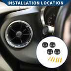 Set of 4 AC Vent Adjust Switch Knob Cover Rings for Ford Bronco Sport (2021–2023)