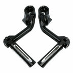 1 1/4" Black Footpeg Footrest Long Angled Mount Bracket for Harley Touring