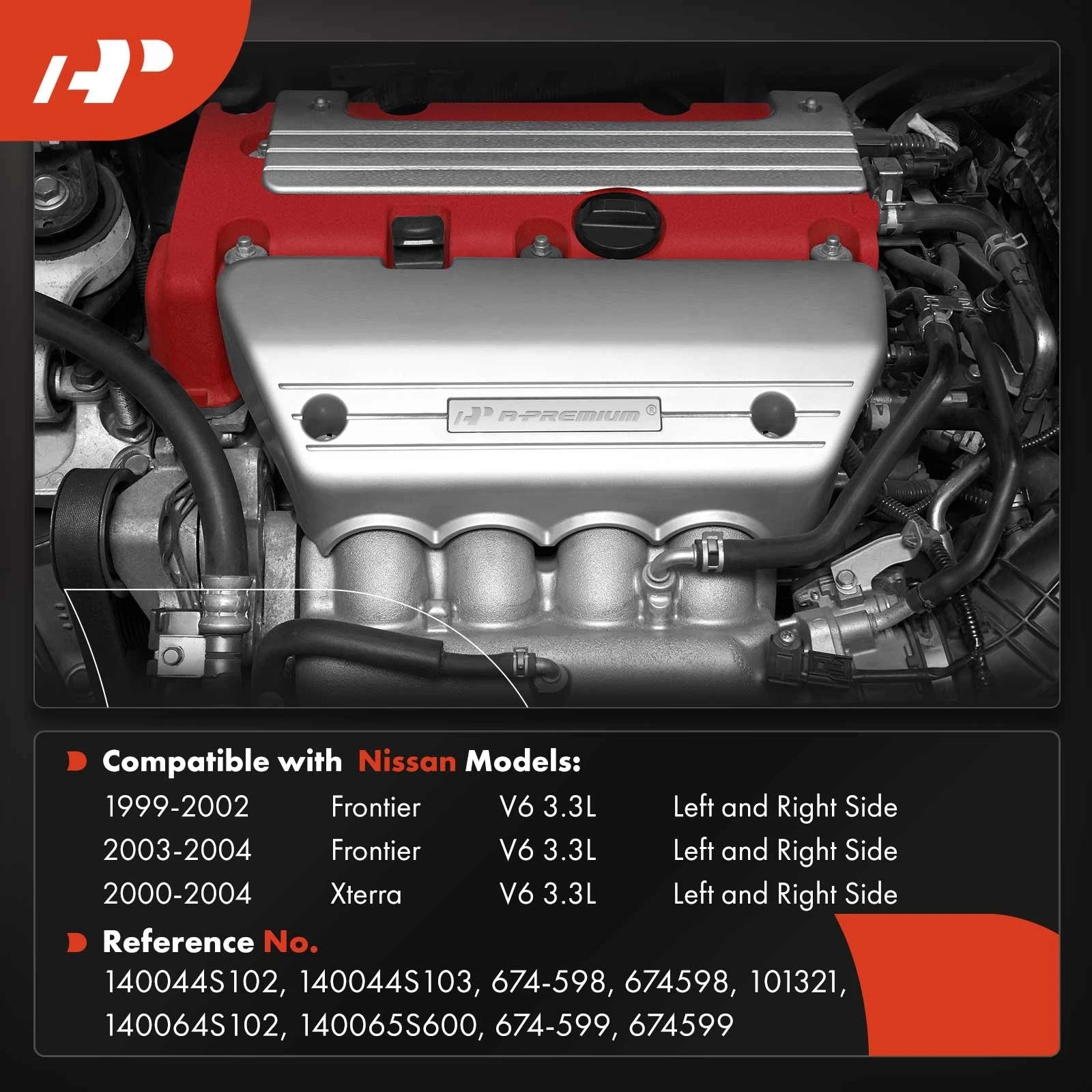 2X Exhaust Manifold with Gasket for Nissan Frontier (1999–2004)