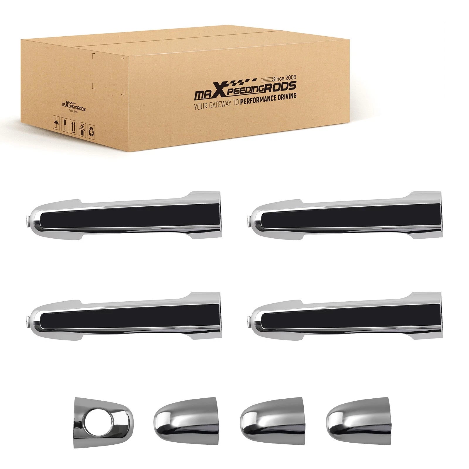Outside Door Handle for Hyundai Sonata (2005–2010) Black Plastic (4PCS)