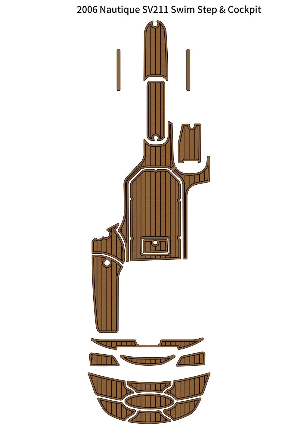 EVA Foam Teak Deck Flooring Cockpit Pad for Nautique SV211 (2006)