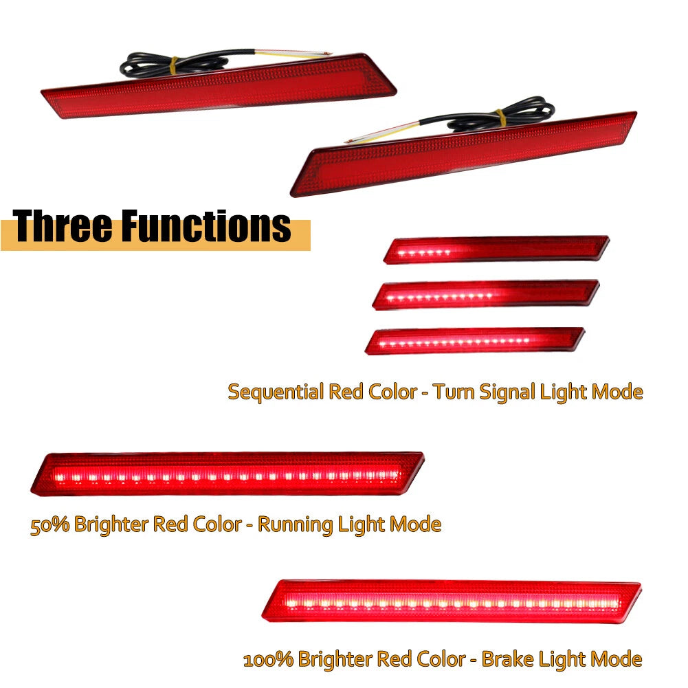 2X LED Rear Bumper Reflector Tail Lights for Cadillac XTS (2013–2017)