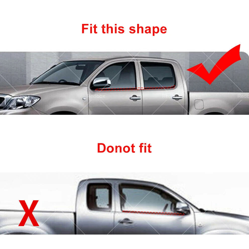4X Window Moulding Trim Weather Strip for Toyota Hilux SR5