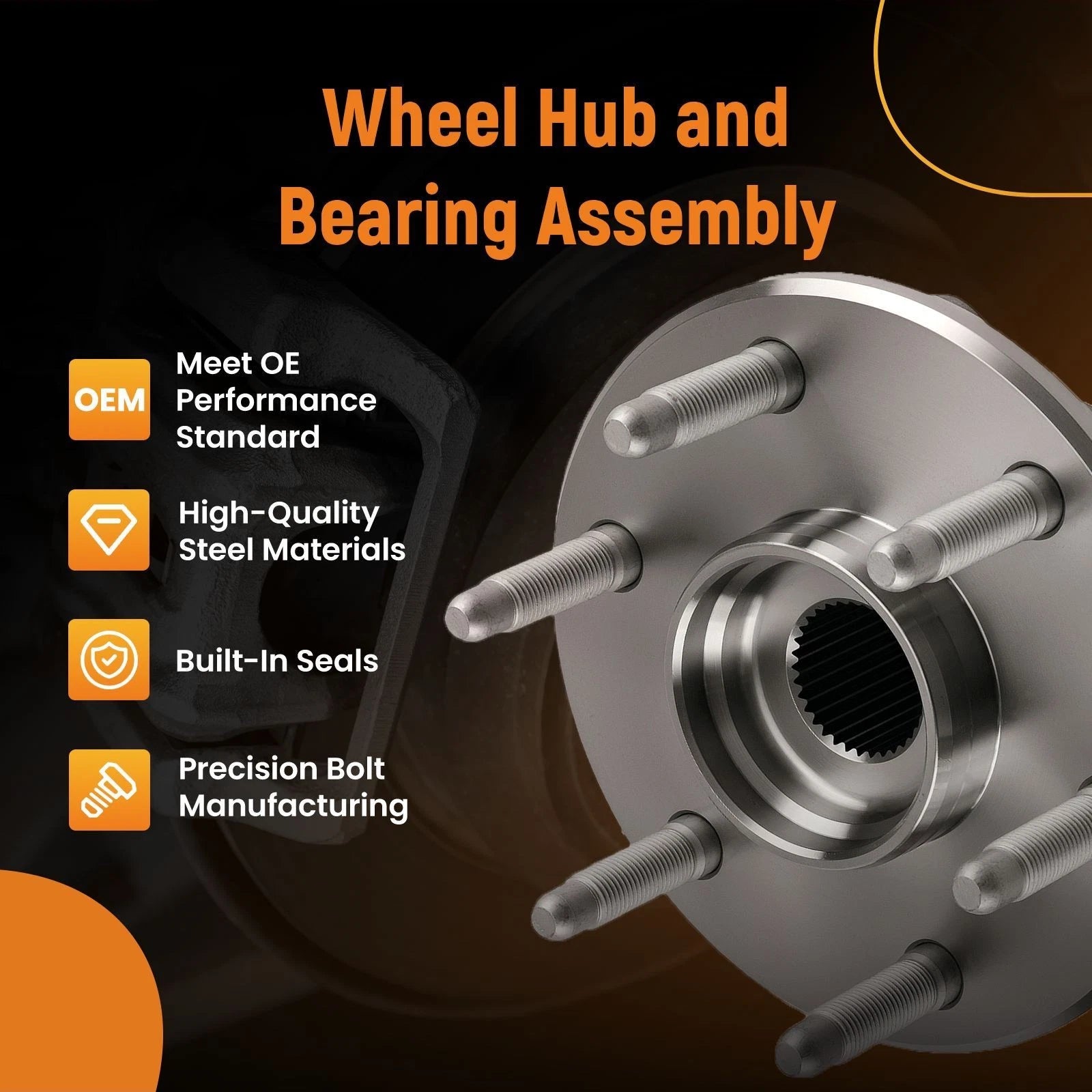 Front Wheel Hub Bearing for Cadillac Escalade ESV (2003–2006) 515036 AWD 6 Lug