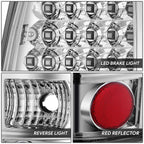 Set of 2 Full LED Tail Brake Light Lamps for Silverado Sierra 1500 2500 (1999–2003)