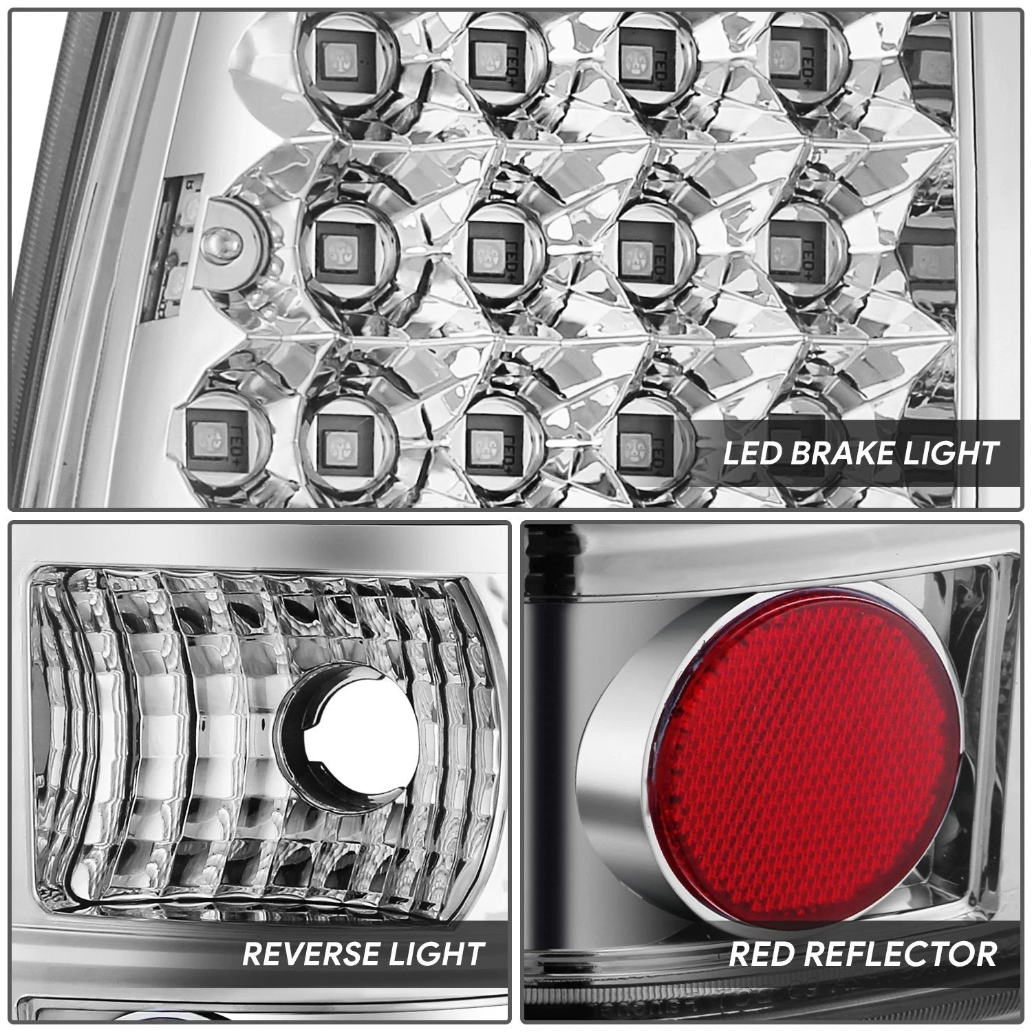 Set of 2 Full LED Tail Brake Light Lamps for Silverado Sierra 1500 2500 (1999–2003)
