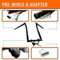 12" Prewired Ape Hanger Handlebar 1.25" for Harley Road Glide (2008–2013)