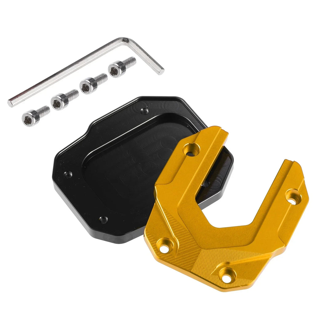 1 Set Aluminum Alloy Kickstand Plate Pad for BMW with Wrench Gold