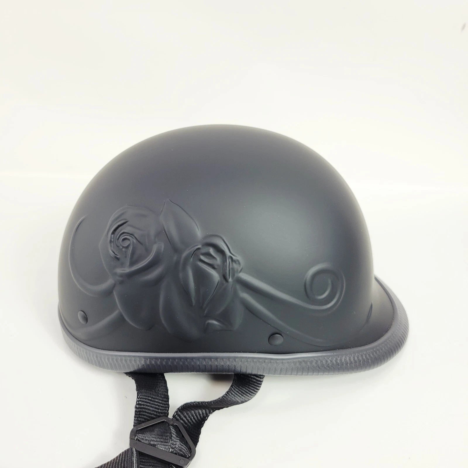 Half Helmet for Motorcycle DOT Approved Rose Tattoo Polycarbonate Shell