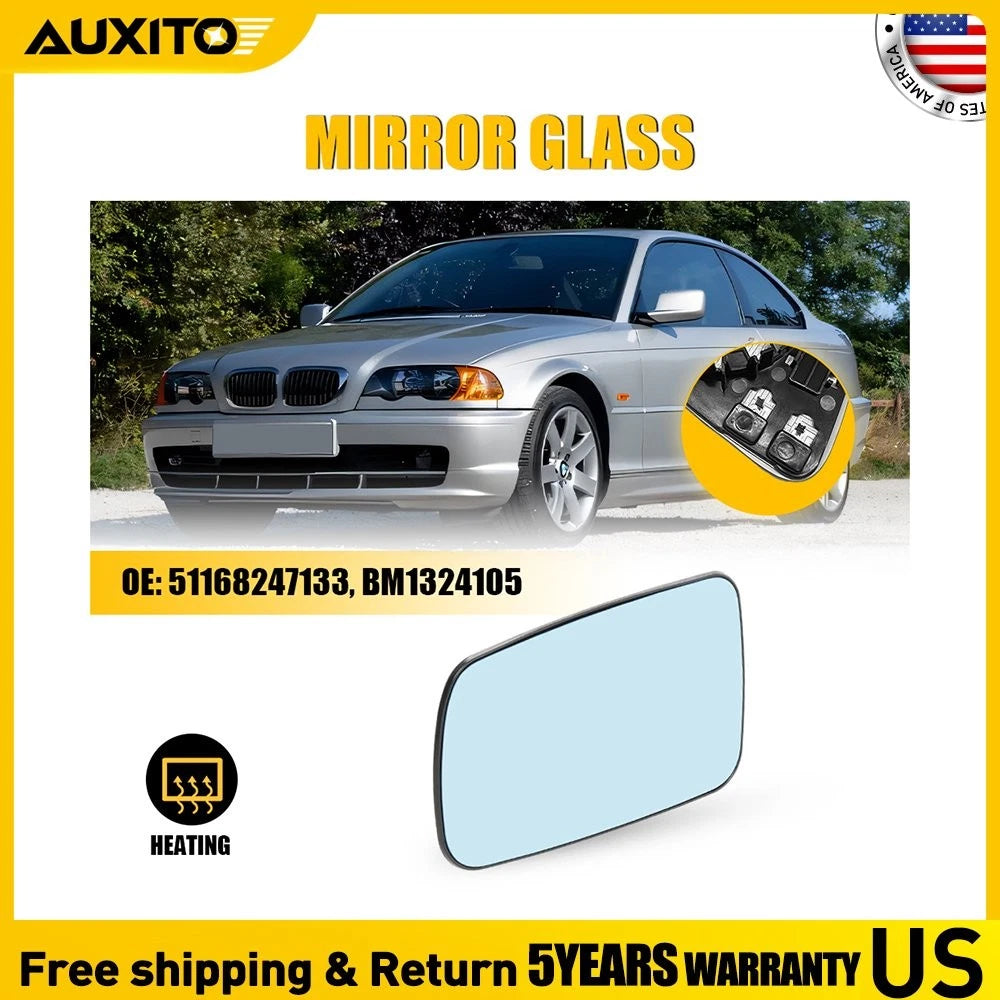 Left Heated Blue Mirror Glass for BMW E65 E66 745i 745Li 750i 750Li 760i 760Li (2002–2008)