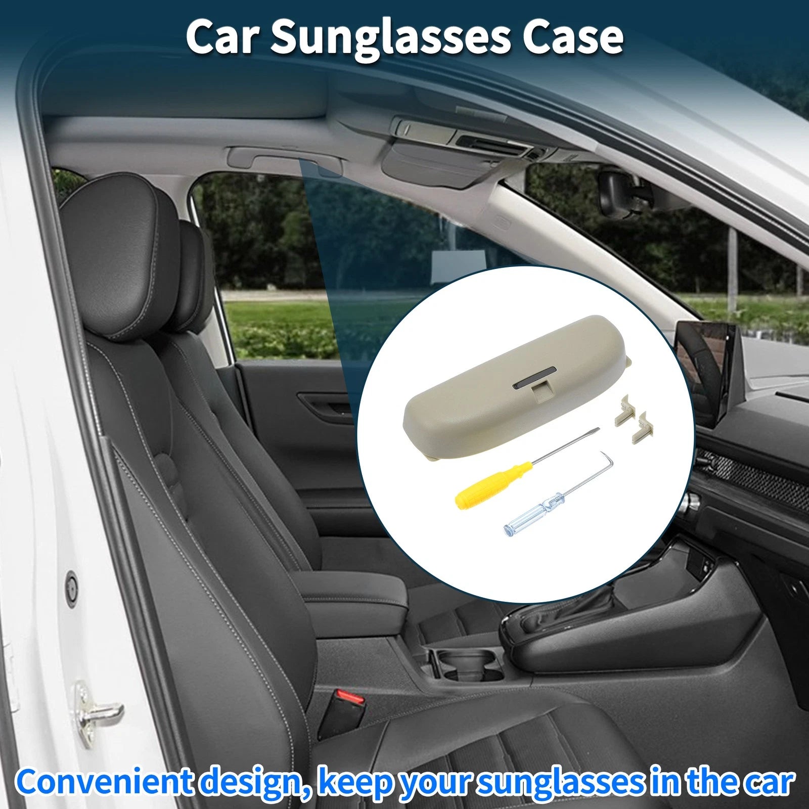 Sunglasses Case for Mercedes-Benz C Class (2015–2023) Eyeglasses Holder Beige