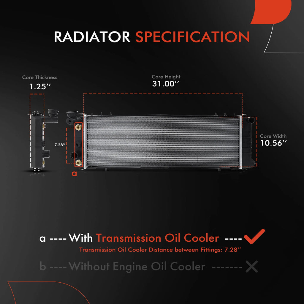 Radiator with Engine Oil Cooler for Jeep Cherokee Comanche (1991-2001)