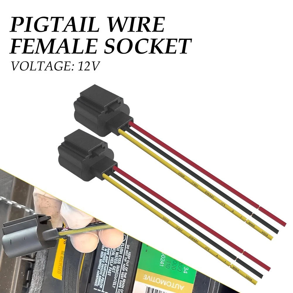 2X H13 9008 H13LL Socket Adapter Wiring Harness for Automotive
