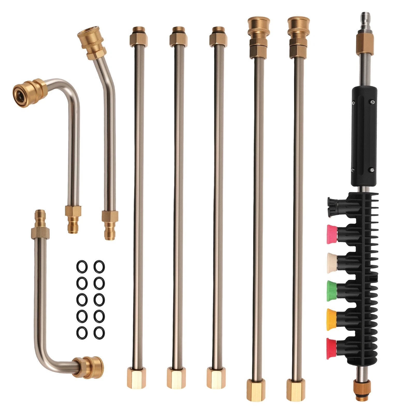 Pressure Washer Lance Kit for 6 Wands with 3 Curved Rods (4000 PSI)