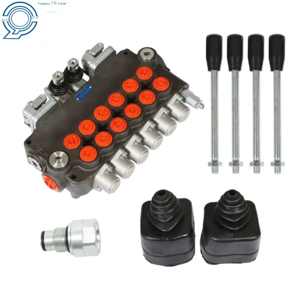 6 Spool Hydraulic Backhoe Directional Control Valve with Joysticks for