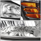 Pair Chrome Amber Side Headlight Lamps for Pontiac Grand Prix (2004–2008)