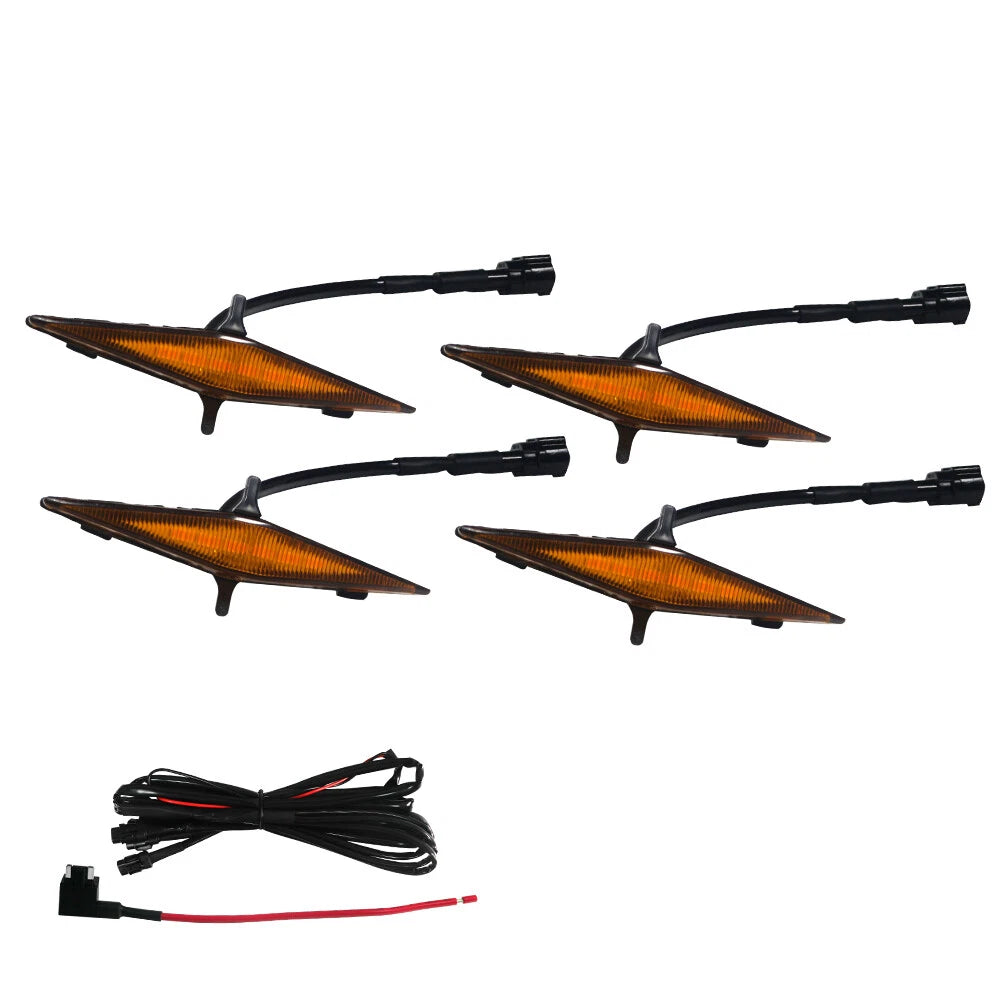 Set of 4 Amber LED Front Grille Lights for Toyota 4Runner (2014–2023)