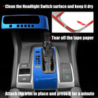 Blue Gear Panel Frame Gear Shift Knob Trim for Honda Civic (2016–2021)
