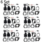 Set of 6 Carburetor Kits for Mercury Mariner 6-25HP (1990–2000) 1395-97611 18-7212