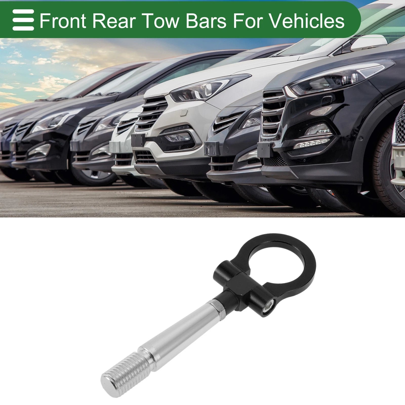 Tow Hook for Mitsubishi Lancer EX (2007–2012) 23.6mm Aluminum Alloy Black