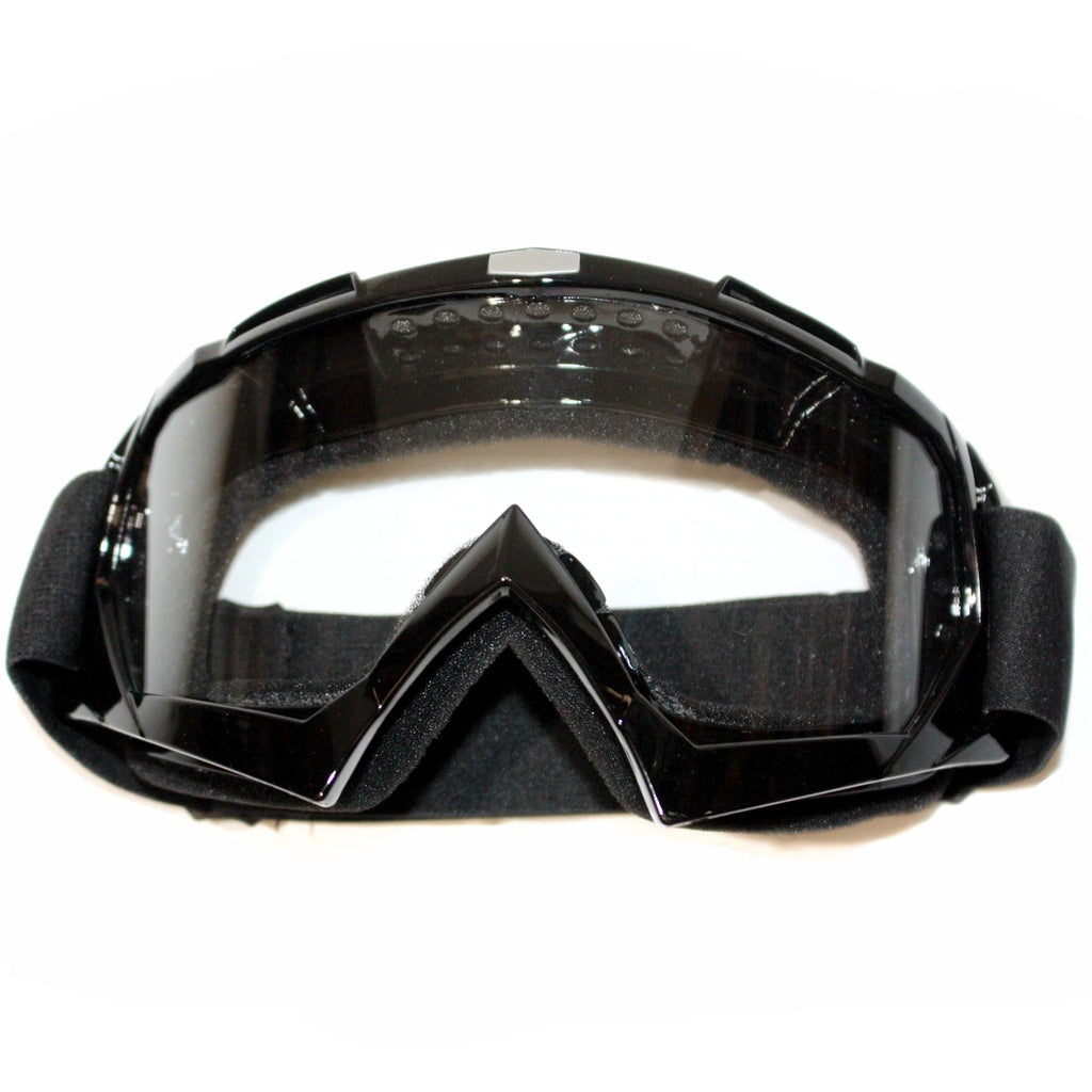 Clear Black Motocross Goggles for Dirt Pit Bike (Anti-Fog, UV Protection)