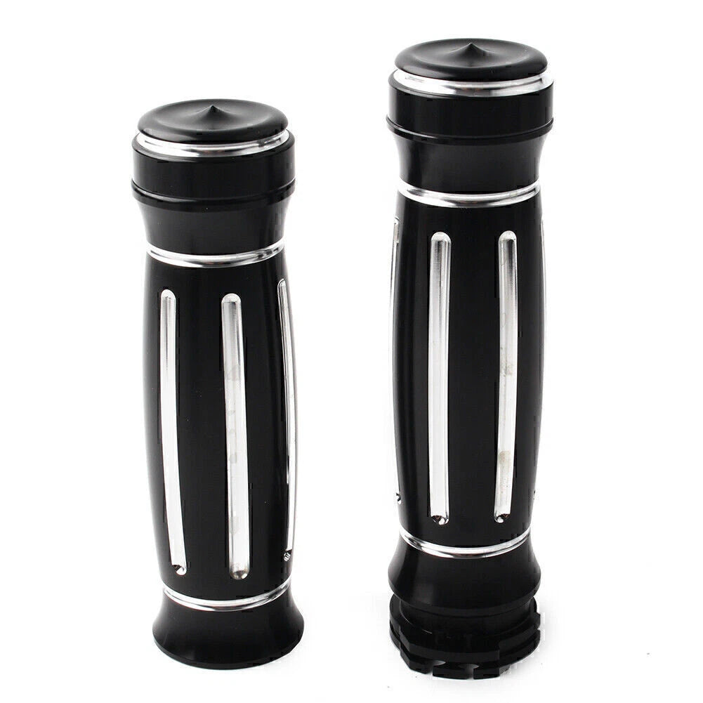 2X CNC Billet Aluminum 1" Handlebar Hand Grips for Harley Touring