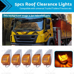 5x LED Roof Lights for Truck (12V) - Clear Amber Cab Top Running Marker