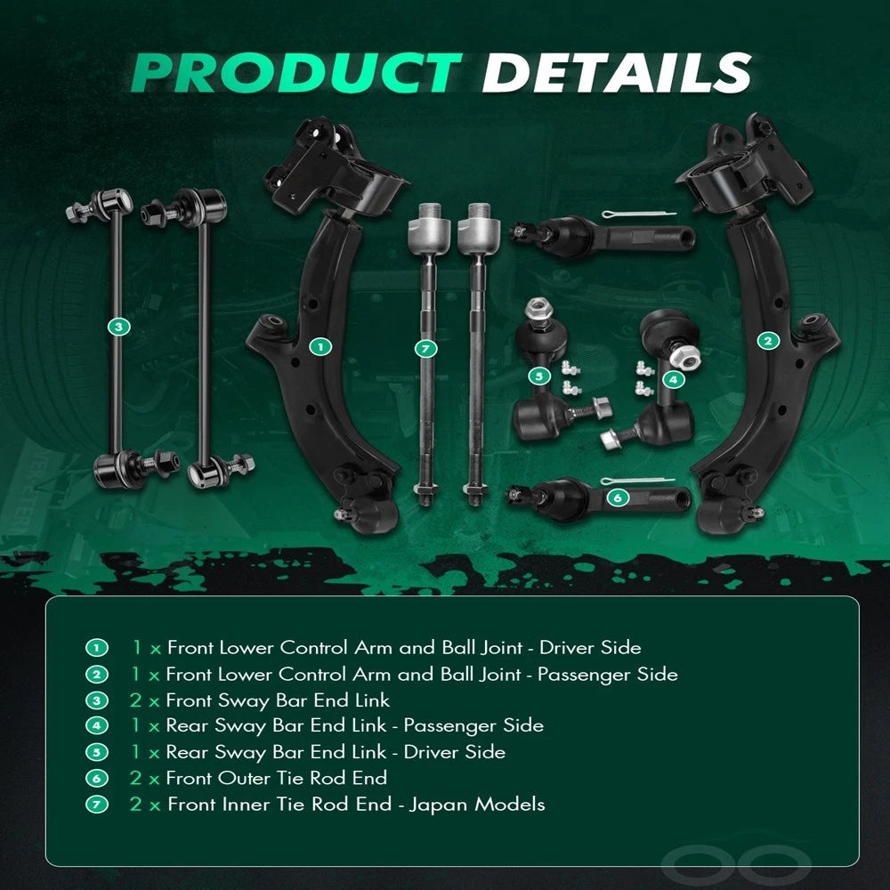 10x Front Lower Control Arm Ball Joints for Honda CR-V (2007–2011)