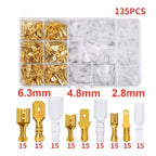 135 Pcs Gold Crimp Connectors for 0.5-2.5mm2 Wire AWG 22-14