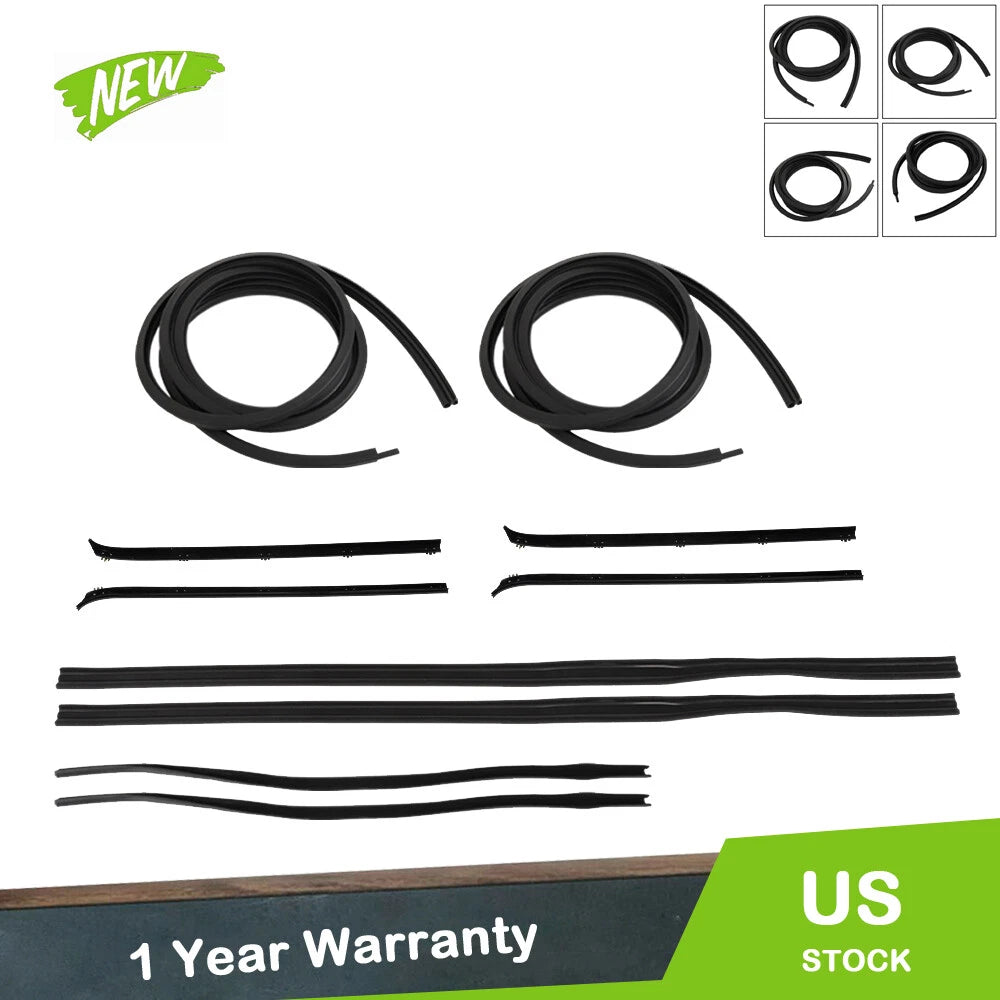 Set of 10 Rubber Door Window Weatherstrip Seals for Dodge Truck D/W 150 (1980–1993)