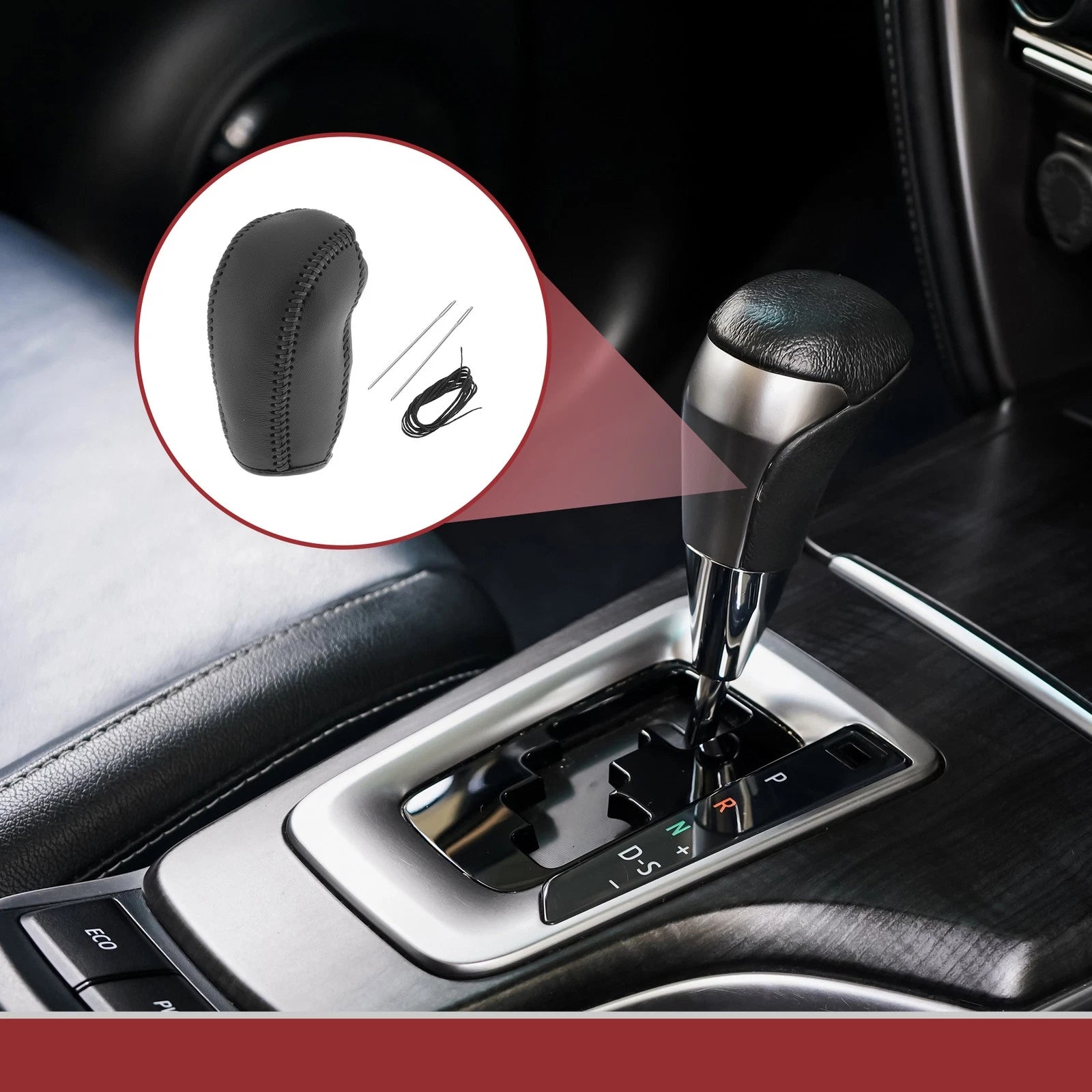 1 Pc Gear Shift Knob Cover for Subaru Forester (2014–2017) Black