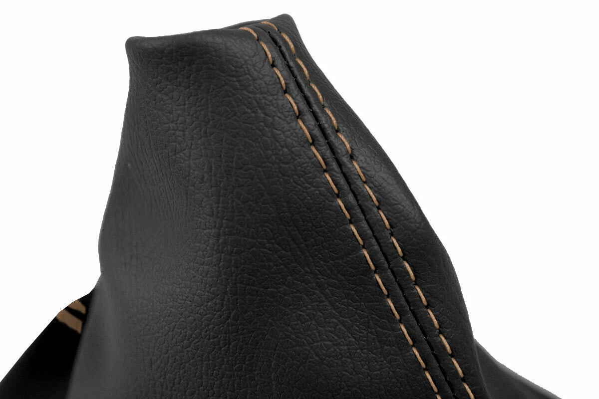 Leather Manual Shift Boot Cover for Volvo C30 C70 S40 (2004–2013) Beige Stitch