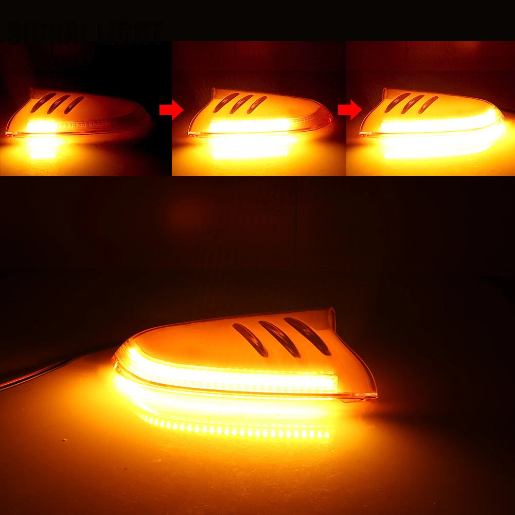 Set of 2 Amber Lens LED Side Mirror Lights for Chevy GMC (2002–2009)