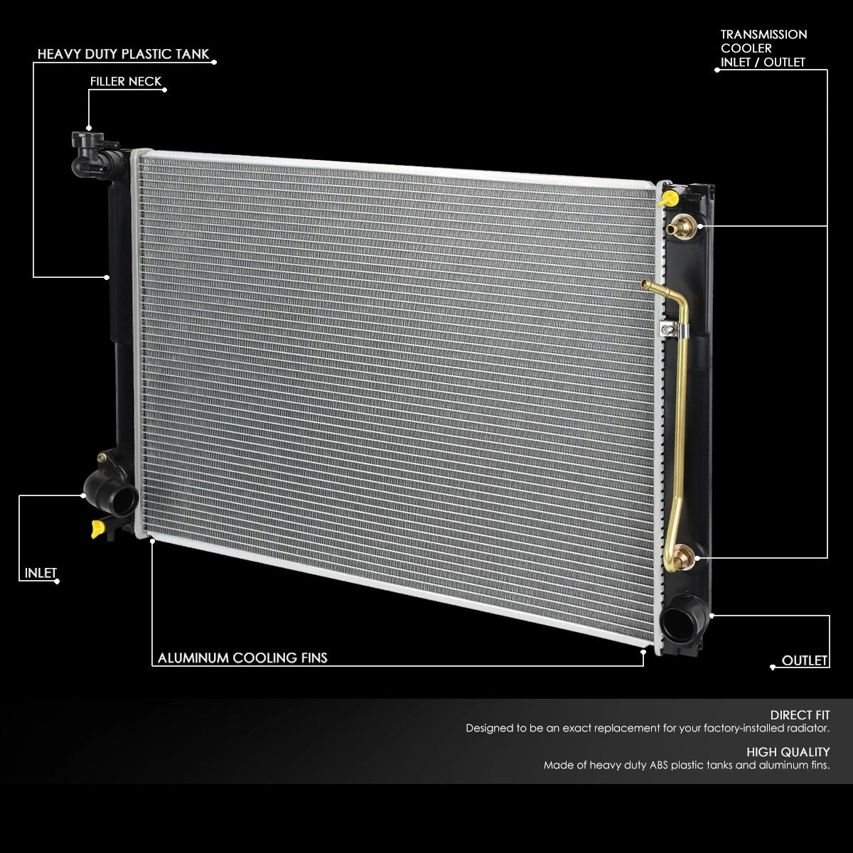 Aluminum Core Cooling Radiator for Toyota Sienna (2007–2010) DPI 13076