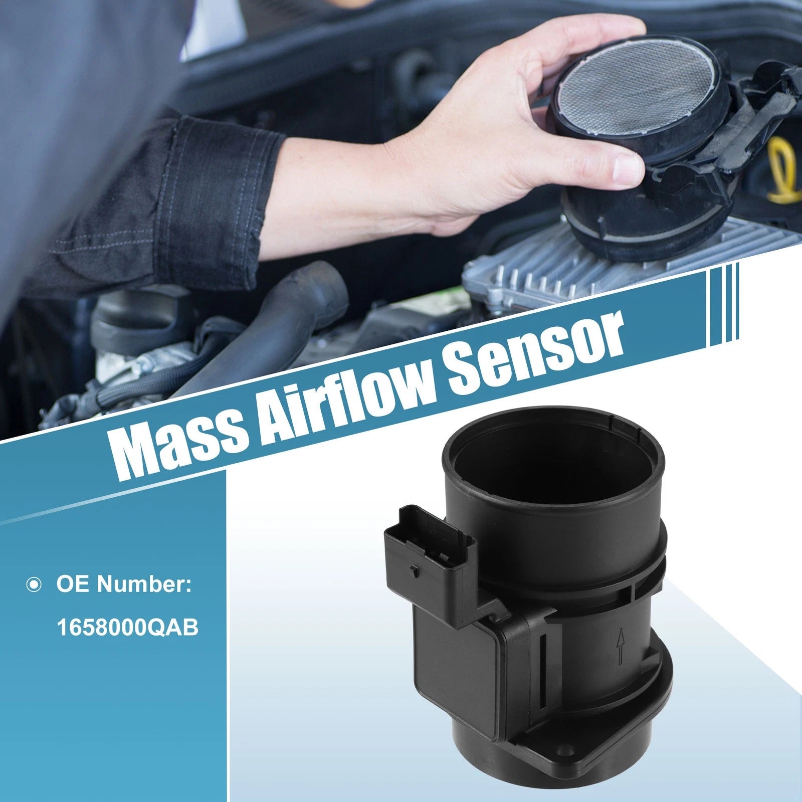Mass Air Flow Sensor MAF for Opel Vivaro (2001–2020) No. 1658000QAB