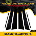 6X Piano Gloss Black Pillar Trim Cover for Toyota Camry (2012–2017)