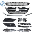 Front Bumper Grille Set with Fog Lamps for Honda Pilot (2016-2018)