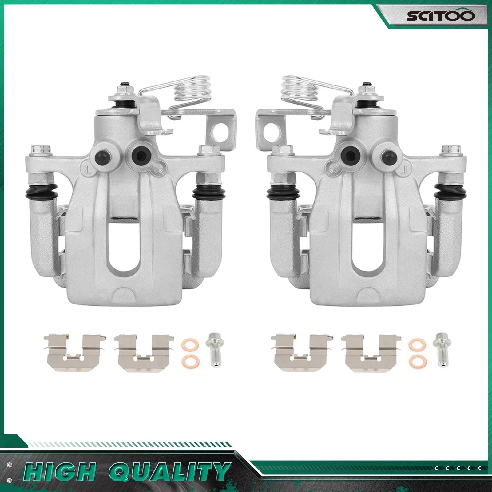 Set of 2 Rear Brake Calipers w/ Bracket for Hyundai Elantra (2011–2016)