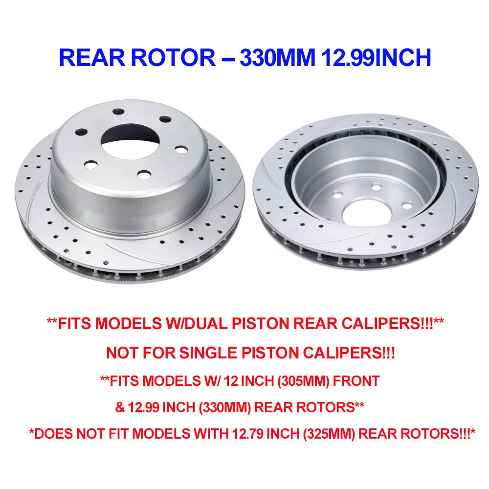 Rear Disc Rotor Brake Pads for Chevy Tahoe Silverado 1500 (2000-2006)