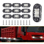 2X Oval White 2.5" LED Side Marker Lights for Truck Trailer RV (12V)