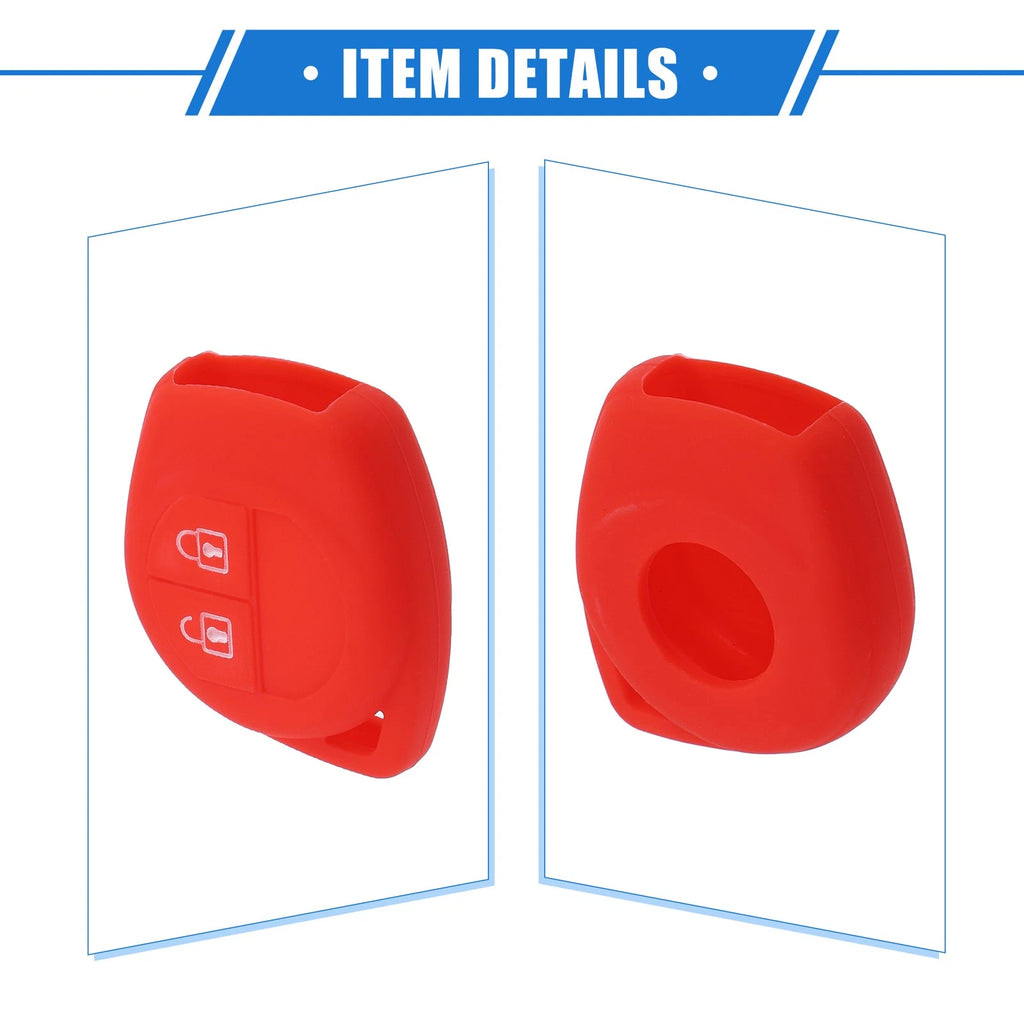 2X Key Fob Case Cover for Suzuki (2 Button) - Silicone Red