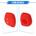 2X Key Fob Case Cover for Suzuki (2 Button) - Silicone Red