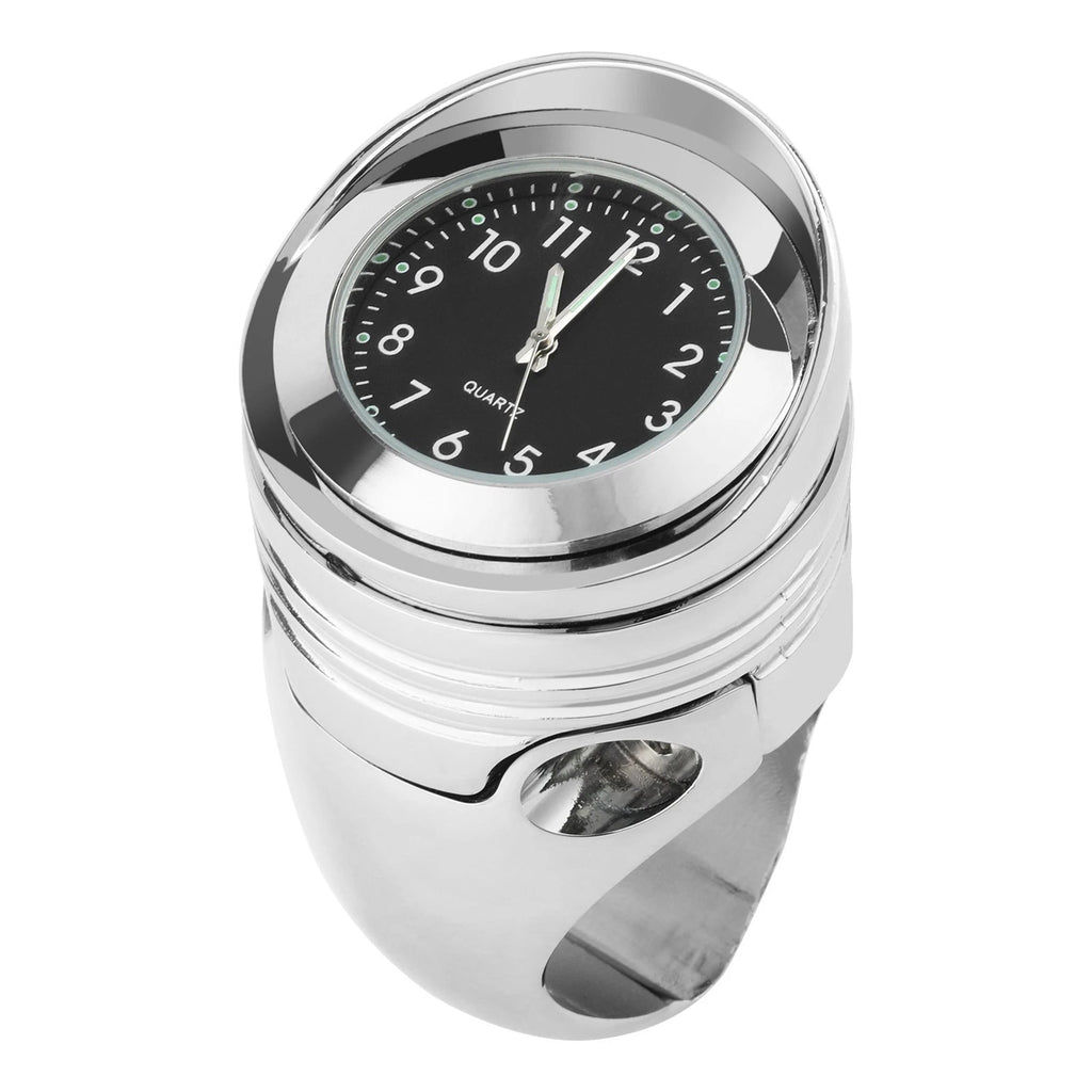 Chrome Handlebar Mount Clock for Harley Motorcycle (Fits 1 1/4")