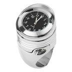 Chrome Handlebar Mount Clock for Harley Motorcycle (Fits 1 1/4")
