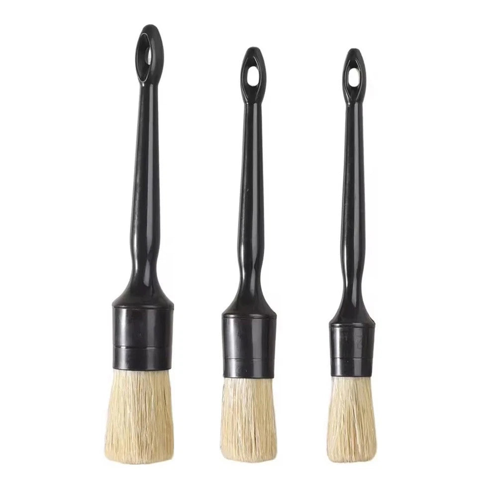 3X Car Cleaning Brushes for Interior Dashboard Vents Wheels and Rims
