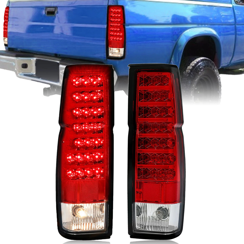 LED Tail Lights for Nissan D21 Hardbody (1986–1997) LH+RH, Bulbs+Wiring